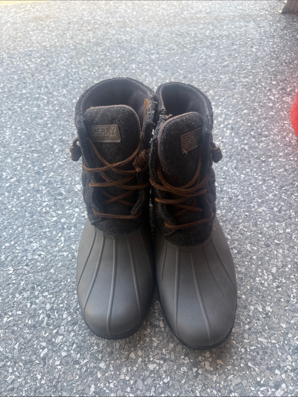 Sperry Brown and Black Waterproof Duck Boots